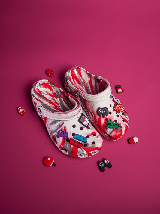 Crocs red and grey
