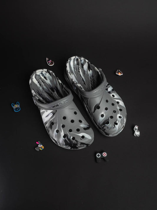 Crocs grey white black