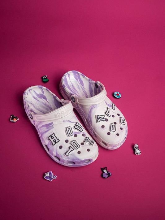 Crocs White purple