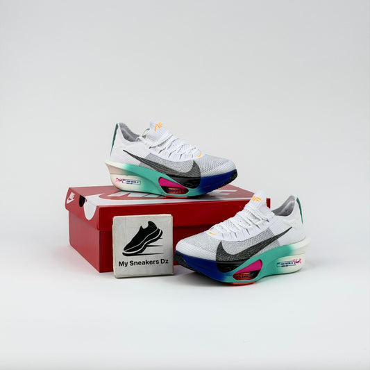 Alphafly 3 white blue green